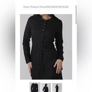 Mira The Label Ella long sleeve linen vest black